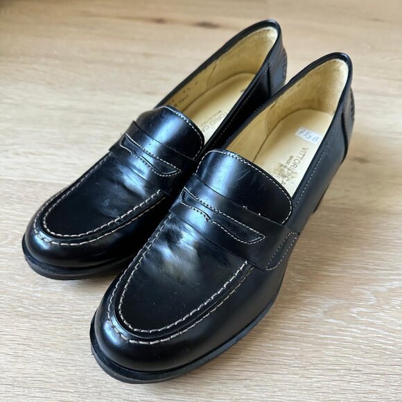 Vittorio Carli Black Heeled Loafers 6.5-7 - Picture 1 of 10